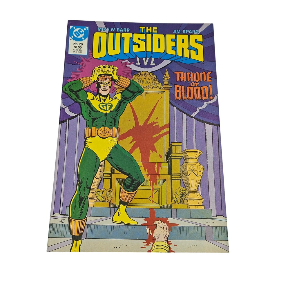The Outsiders Comic Book DC No. 26 Throne of Blood! Mike W. Barr‎ Jim Aparo